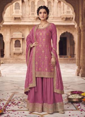 Attractive These Party Wear Free Size Stitched Plazzo Suit in Fine Colored Pair With Dupatta.These Top And Bottom Are Chinon And Dupatta Are Chinon And Pair With Inner.Its Beautified With Woven Jacquard Designer With Embroidery Work.