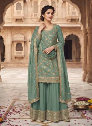 Attractive These Party Wear Free Size Stitched Plazzo Suit in Fine Colored Pair With Dupatta.These Top And Bottom Are Chinon And Dupatta Are Chinon And Pair With Inner.Its Beautified With Woven Jacquard Designer With Embroidery Work.