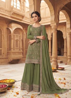 Attractive These Party Wear Free Size Stitched Plazzo Suit in Fine Colored Pair With Dupatta.These Top And Bottom Are Chinon And Dupatta Are Chinon And Pair With Inner.Its Beautified With Woven Jacquard Designer With Embroidery Work.