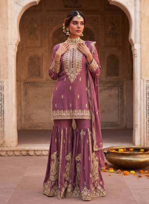 Garb These Party Wear Free Size Stitched Sharara Suit in Fine Colored Pair With Dupatta.These Top And Dupatta Are Chinon And Bottom Are Chinon.Its Beautified With Designer Embroidery,Hand Work.