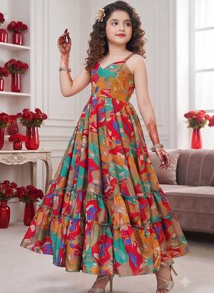 Attrective Looking These Beautiful Looking Kids Wear Readymade Long Gown.These Gown Are Rayon Fabricated.Its Beautified With Designer Digital Printed.
