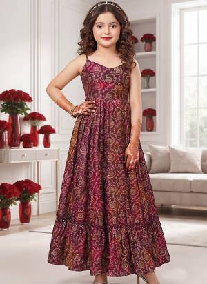 Attrective Looking These Beautiful Looking Kids Wear Readymade Long Gown.These Gown Are Rayon Fabricated.Its Beautified With Designer Digital Printed.