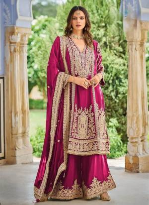 Garb These Party Wear Free Size Stitched Plazzo Suit in Fine Colored Pair.These Top Bottom And Dupatta Are Chinon And Pair With Crepe Inner.Its Beautified With Heavy Designer Embroidery Work.