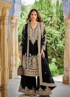 Garb These Party Wear Free Size Stitched Plazzo Suit in Fine Colored Pair.These Top Bottom And Dupatta Are Chinon And Pair With Crepe Inner.Its Beautified With Heavy Designer Embroidery Work.