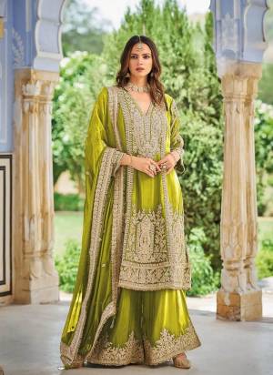 Garb These Party Wear Free Size Stitched Plazzo Suit in Fine Colored Pair.These Top Bottom And Dupatta Are Chinon And Pair With Crepe Inner.Its Beautified With Heavy Designer Embroidery Work.