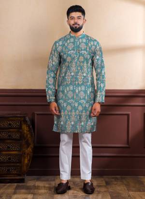 For A festive And Party Wear,Looking These Readymade Kurta With Payjama in Fine Colored.These Kurta is Fabricated On Cotton And Art Silk Bottom With Woven Checks Designer With Digital Printed.Buy Now.