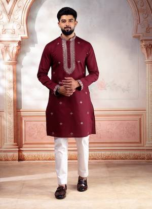 For A festive And Party Wear,Looking These Readymade Kurta With Payjama in Fine Colored.These Kurta is Fabricated On Cotton And Art Silk Bottom With Designer Embroidery Work.Buy Now.