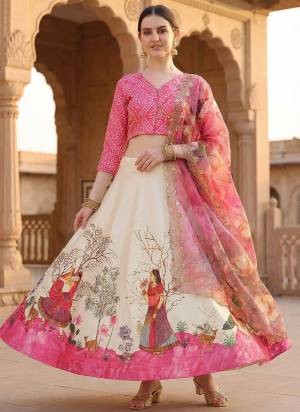 For A Fancy Designer Look,Grab These Lehenga Choli With Dupatta in Fine Colored.These Lehenga Are Satin Silk And Choli Are Silk And Dupatta Are Fabricated On Organza Pair.Its Beautified With Designer Digital Printed.