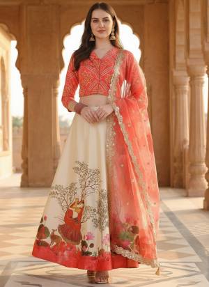 For A Fancy Designer Look,Grab These Lehenga Choli With Dupatta in Fine Colored.These Lehenga Are Satin Silk And Choli Are Silk And Dupatta Are Fabricated On Organza Pair.Its Beautified With Designer Digital Printed.