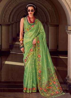 Garb These Fastive And Party Wear Saree in Fine Colored.These Saree And Blouse is Fabricated On Tissue Silk.Its Beautified With Designer Multy Thread Embroidery Work.