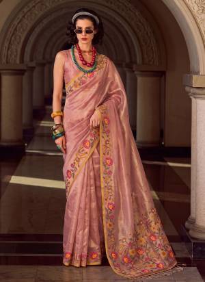 Garb These Fastive And Party Wear Saree in Fine Colored.These Saree And Blouse is Fabricated On Tissue Silk.Its Beautified With Designer Multy Thread Embroidery Work.