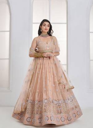 For A Different Look,Grab These Party Wear Designer Lehenga in All Over Pretty Colored Pair With Blouse And Dupatta.These Lehenga Choli And Dupatta is All Over Butterfly Net Base Fabric With Designer Tone To Tone Thread,Sandwitch Sequance,Coding Dori Embroidery Work.