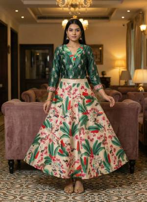 For A Fancy Designer Look,Grab These Crop Top Lehenga Choli in Fine Colored.These Lehenga And Choli Are Satin Fabricated On Pair.Its Beautified With Designer Digital Printed.