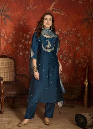 Looking These Suit in Fine Colored Pair With Bottom And Dupatta.These Top Are Roman Silk And Bottom Are Fabricated On Roman Silk Pair With Muslin Dupatta.Its Beautified With Designer Embroidery Work.