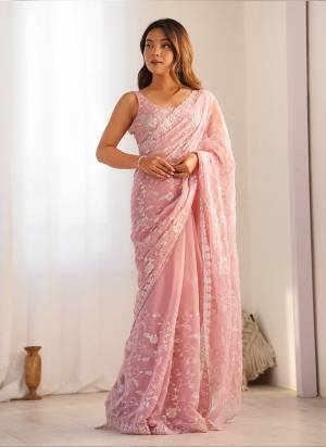 Attractive These Party Wear Saree in Fine Colored.These Saree Are Simmer And Blouse is Simmer Fabricated.Its Beautified With Designer Sequance Embroidery Work.