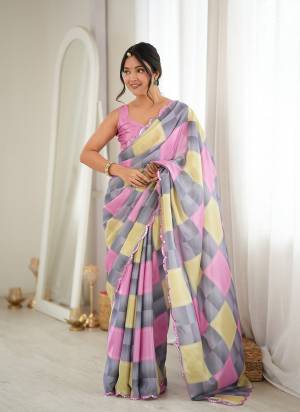 Attractive These Party Wear Saree in Fine Colored.These Saree Are Chinon And Blouse is Chinon Fabricated.Its Beautified With Designer Digital Printed With Mirror Cut Work Border.
