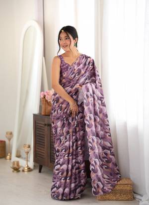 Attractive These Party Wear Saree in Fine Colored.These Saree Are Chinon And Blouse is Chinon Fabricated.Its Beautified With Designer Digital Printed With Mirror Cut Work Border.