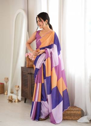 Attractive These Party Wear Saree in Fine Colored.These Saree Are Chinon And Blouse is Chinon Fabricated.Its Beautified With Designer Digital Printed With Mirror Cut Work Border.