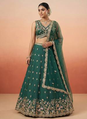 Garb This Party Wear Fine Color Fancy Heavy Designer Choli And Lahenga Fabriced On Chinon Silk And Dupatta Net In Fabricated Beautified With Attrective Designer Sequance,Moti Embroidery Work. Buy Now.