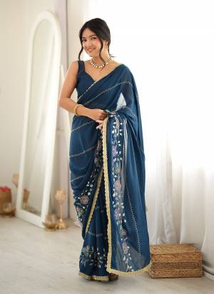 Attractive These Party Wear Saree in Fine Colored.These Saree Are Star Georgette And Blouse is Star Georgette Fabricated.Its Beautified With Designer Multy Thread Embroidery,Beads Pipe Work.