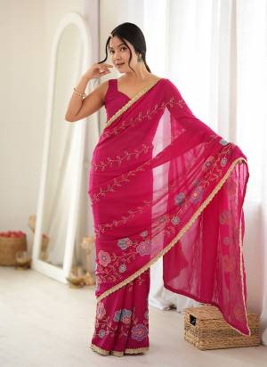 Attractive These Party Wear Saree in Fine Colored.These Saree Are Star Georgette And Blouse is Star Georgette Fabricated.Its Beautified With Designer Multy Thread Embroidery,Beads Pipe Work.