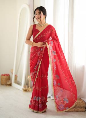 Attractive These Party Wear Saree in Fine Colored.These Saree Are Star Georgette And Blouse is Star Georgette Fabricated.Its Beautified With Designer Multy Thread Embroidery,Beads Pipe Work.