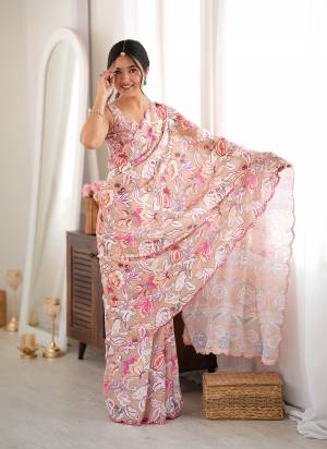 Looking These Party Wear Saree in Fine Colored.These Saree Are Chinon And Blouse is Chinon Fabricated.Its Beautified With Designer Digital Printed With Mirror Cut Work Border.