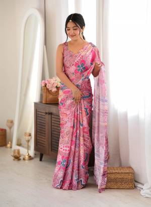 Looking These Party Wear Saree in Fine Colored.These Saree Are Chinon And Blouse is Chinon Fabricated.Its Beautified With Designer Digital Printed With Mirror Cut Work Border.