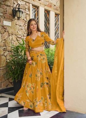 Attrective Looking These Beautiful Looking Readymade Crop Top Lahenga And Dupatta.These Top And Lahenga is Fabricated On French Crepe And Silk Dupatta.Its Beautified With Designer Digital Printed.