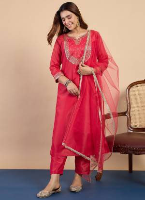 Attractive These Beautiful Readymade Suits With Dupatta.These Suit is Fabricated On Top Are Silk Blend And Bottom Are Silk Blend And Silk Blend Dupatta .Its Beautified With Designer Embroidery Work.