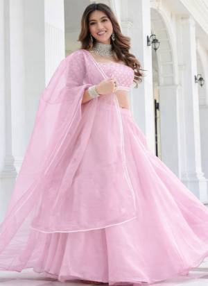 For A Fancy Designer Look,Grab These Lehenga Choli With Dupatta in Fine Colored.These Lehenga And Choli Are Organza And Dupatta Are Fabricated On Organza Pair.Its Beautified With Solid Designer, Embroidery Work.
