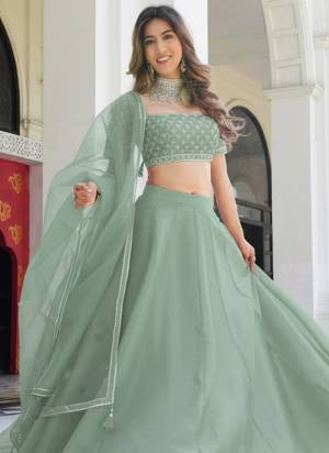 For A Fancy Designer Look,Grab These Lehenga Choli With Dupatta in Fine Colored.These Lehenga And Choli Are Organza And Dupatta Are Fabricated On Organza Pair.Its Beautified With Solid Designer, Embroidery Work.