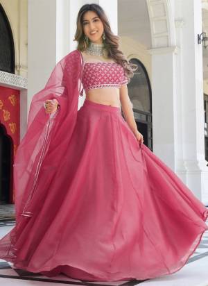 For A Fancy Designer Look,Grab These Lehenga Choli With Dupatta in Fine Colored.These Lehenga And Choli Are Organza And Dupatta Are Fabricated On Organza Pair.Its Beautified With Solid Designer, Embroidery Work.