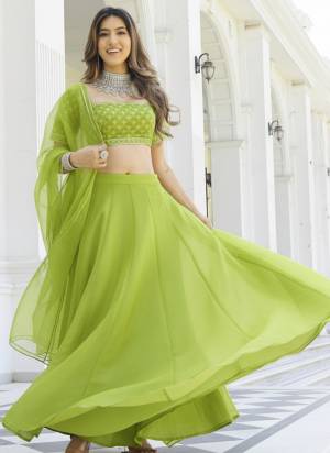 For A Fancy Designer Look,Grab These Lehenga Choli With Dupatta in Fine Colored.These Lehenga And Choli Are Organza And Dupatta Are Fabricated On Organza Pair.Its Beautified With Solid Designer, Embroidery Work.