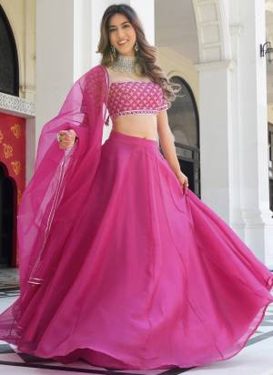 For A Fancy Designer Look,Grab These Lehenga Choli With Dupatta in Fine Colored.These Lehenga And Choli Are Organza And Dupatta Are Fabricated On Organza Pair.Its Beautified With Solid Designer, Embroidery Work.