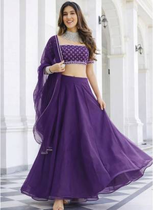 For A Fancy Designer Look,Grab These Lehenga Choli With Dupatta in Fine Colored.These Lehenga And Choli Are Organza And Dupatta Are Fabricated On Organza Pair.Its Beautified With Solid Designer, Embroidery Work.