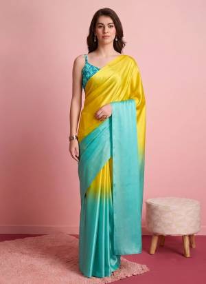 Looking These Party Wear Ready To Wear Saree in Fine Colored.These Saree Are Satin And Blouse is Art Silk Fabricated.Its Beautified With Pedding Color Designer With Printed Blouse.