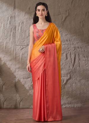 Looking These Party Wear Ready To Wear Saree in Fine Colored.These Saree Are Satin And Blouse is Art Silk Fabricated.Its Beautified With Pedding Color Designer With Printed Blouse.