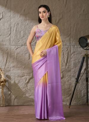 Looking These Party Wear Ready To Wear Saree in Fine Colored.These Saree Are Satin And Blouse is Art Silk Fabricated.Its Beautified With Pedding Color Designer With Printed Blouse.