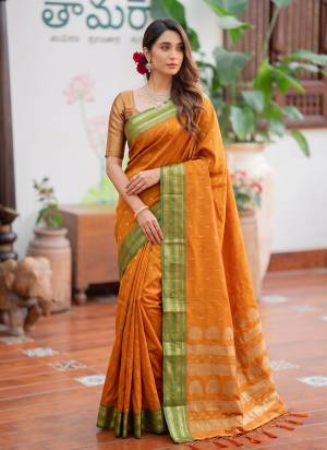 Garb These Fastive And Party Wear Saree in Fine Colored.These Saree And Blouse is Fabricated On Soft Silk.Its Beautified With Weaving Designer.