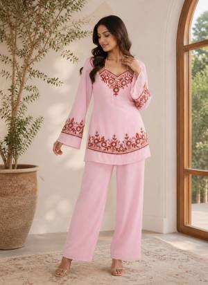 Looking These Suit in Fine Colored Pair With Bottom.These Top Are Georgette And Bottom Are Fabricated On Georgette Pair.Its Beautified With Designer Embroidery Work.