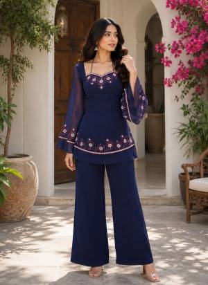 Looking These Suit in Fine Colored Pair With Bottom.These Top Are Georgette And Bottom Are Fabricated On Georgette Pair.Its Beautified With Designer Embroidery Work.