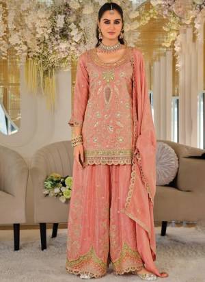 Looking These Fancy Party Wear Free Size Stitched Plazzo Suit With Dupatta in Fine Colored Pair.These Top And Bottom Are Silk And Pair With Silk Dupatta Fabric.Its Beautified With Heavy Designer Embroidery Work.