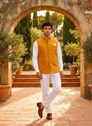 Looking These Party Wear Mans Wear Nehru Jacket wearing this fashionable. This Jacket Are Prime Jute Fabriced With Sold Designer.