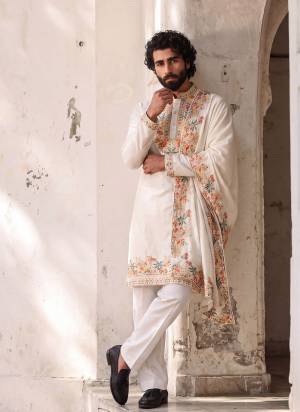 Looking These Party Wear Mans Wear Kutra Payjama wearing this fashionable. Tailored Kurta Are Silk And Payjama Cotton finest Fabriced With Designer Embroidery Work.