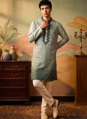 Looking These Party Wear Mans Wear Kutra Payjama wearing this fashionable. Tailored Kurta Are Silk And Payjama Cotton finest Fabriced With Designer Embroidery Work.