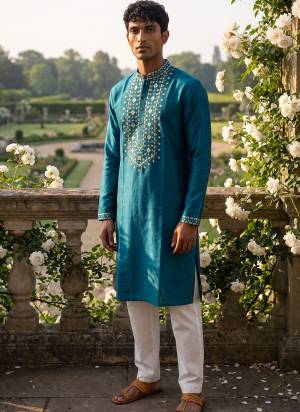 Looking These Party Wear Mans Wear Kutra Payjama wearing this fashionable. Tailored Kurta Are Roman Silk And Payjama Cotton finest Fabriced With Designer Embroidery Work.