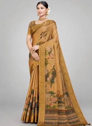 Garb These Fancy Party Wear Saree in Fine Colored.These Saree Are Kanjivaram And Blouse is Kanjivaram Fabricated.Its Beautified With Woven Border Designer With Printed.