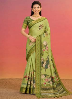 Garb These Fancy Party Wear Saree in Fine Colored.These Saree Are Kanjivaram And Blouse is Kanjivaram Fabricated.Its Beautified With Woven Border Designer With Printed.
