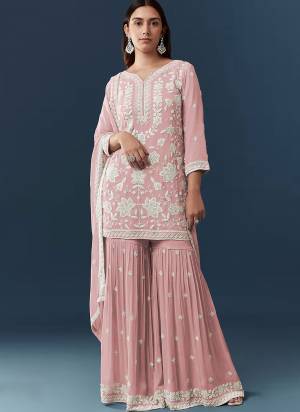 Attractive These Party Wear Designer Sharara Suit in Fine Colored.These Top Are Georgette And Dupatta Are Fabricated On Georgette Pair With Georgette Bottom.Its Beautified With Santoon Inner.Its Beautified With Heavy Designer Embroidery Work.